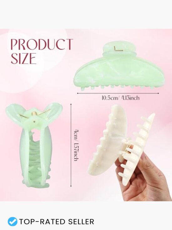 8 Pcs Acrylic Hair Claw Clips Non Slip Strong Hold for Thick Hair Set main image 4